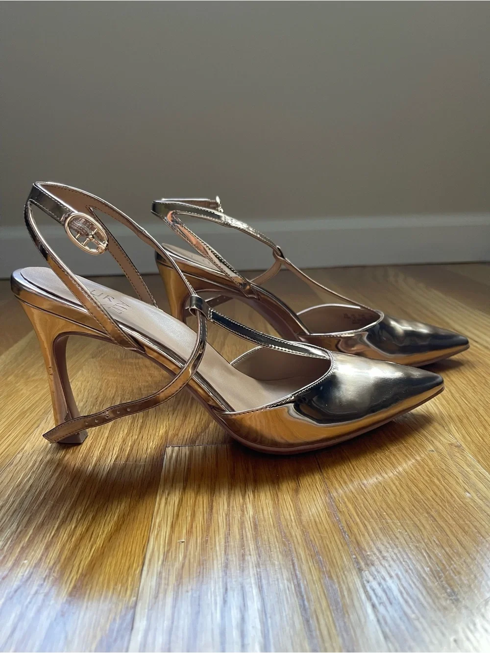 Naturalizer Astrid T-Strap Pointed Toe Dress Pumps – Rose Gold – Size 8.5 – NWT